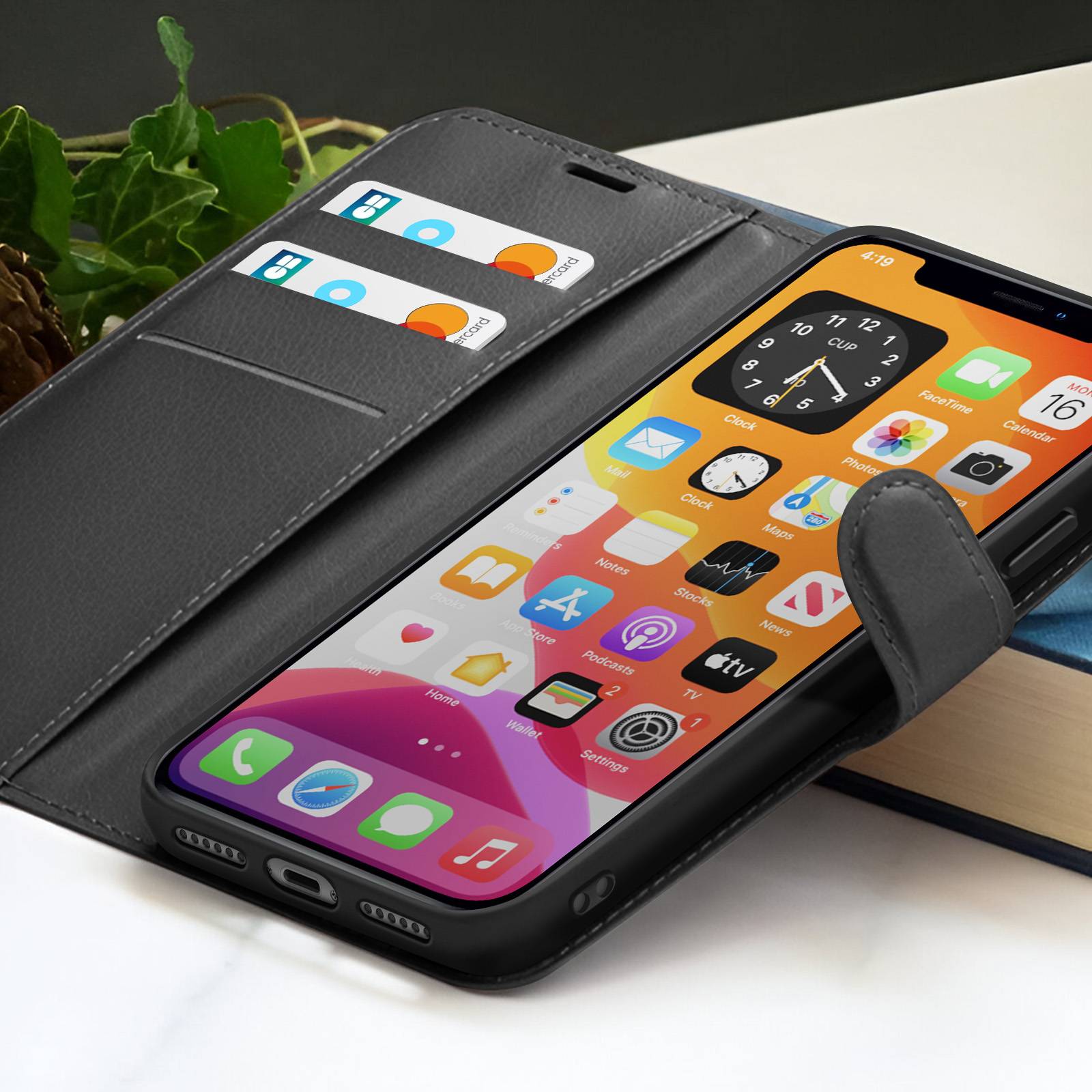 Étui Portefeuille pour iPhone XR avec Fonction Support et Languette Magnétique-3