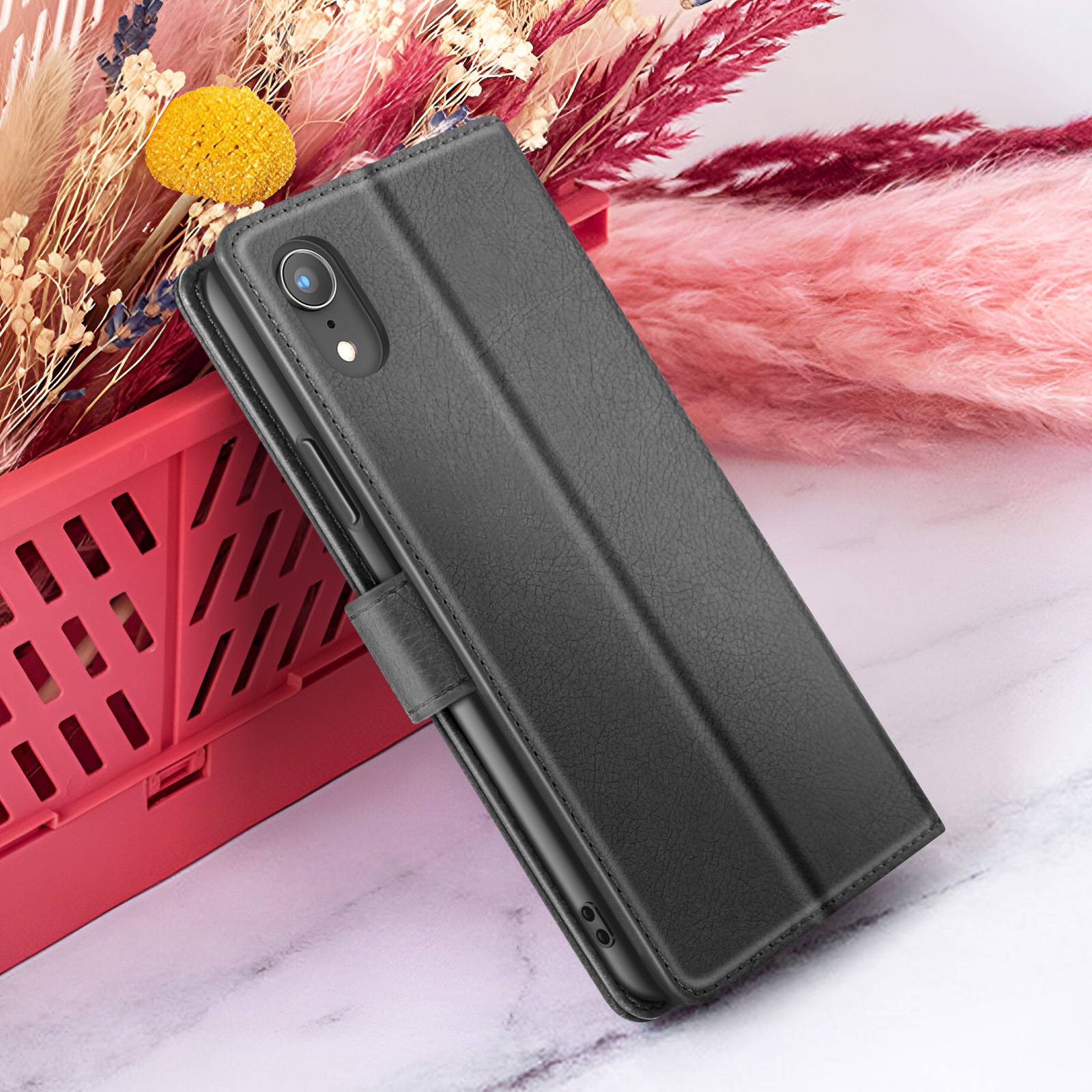 Étui Portefeuille pour iPhone XR avec Fonction Support et Languette Magnétique-4