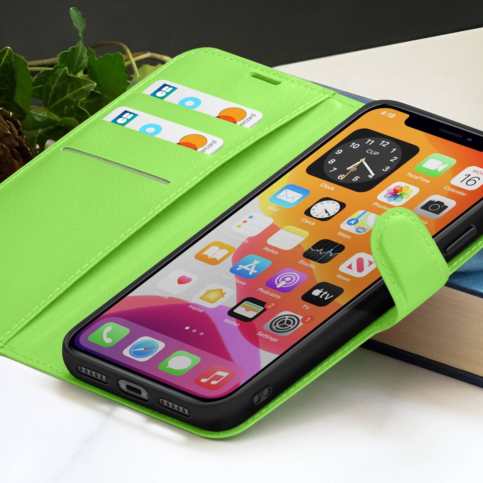 Étui Portefeuille pour iPhone XR avec Fonction Support et Languette Magnétique-3