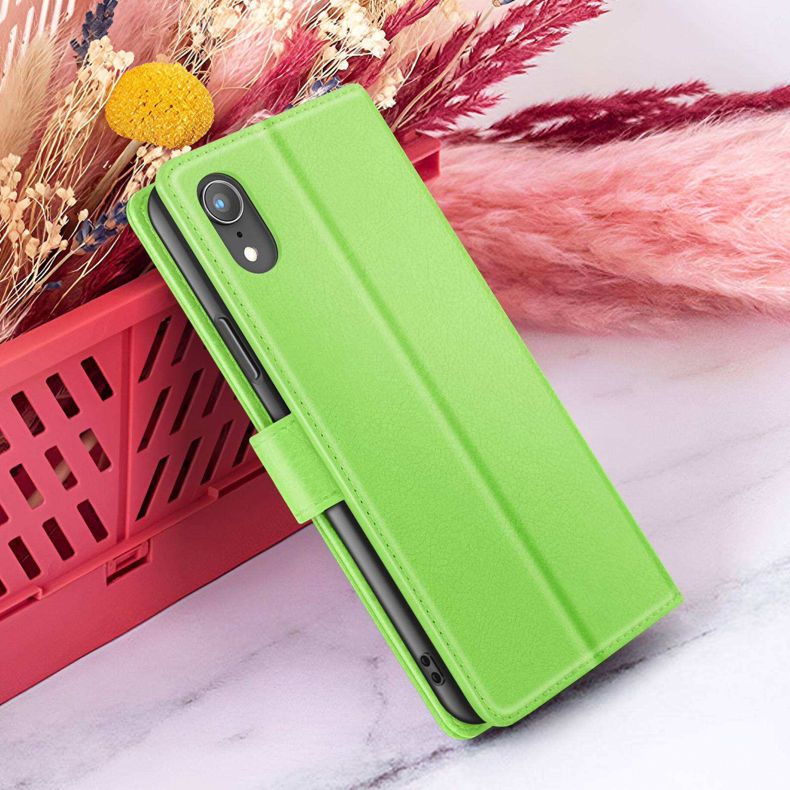 Étui Portefeuille pour iPhone XR avec Fonction Support et Languette Magnétique-4