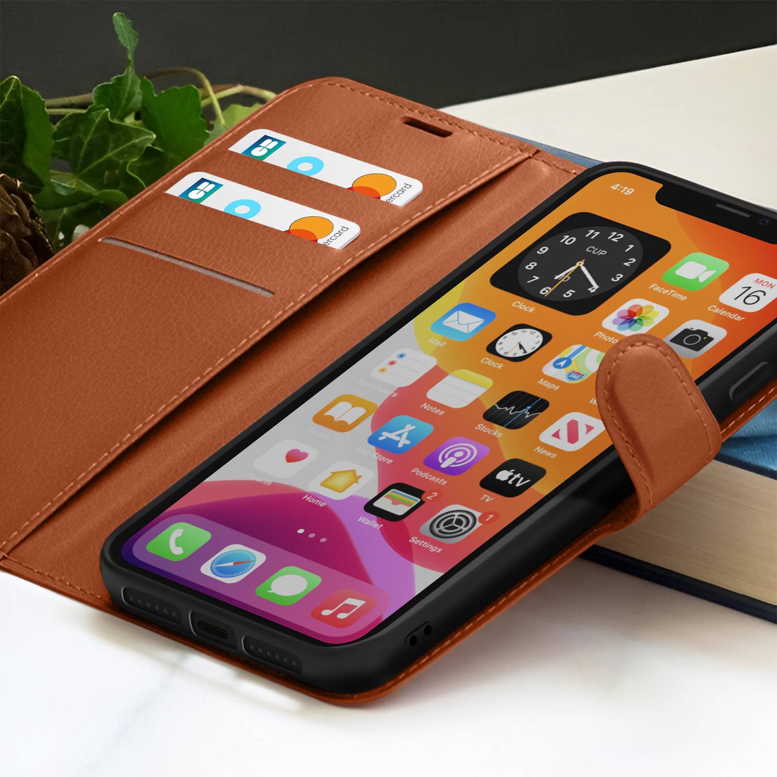 Étui Portefeuille pour iPhone 11 Pro Max Support et Languette Magnétique-3