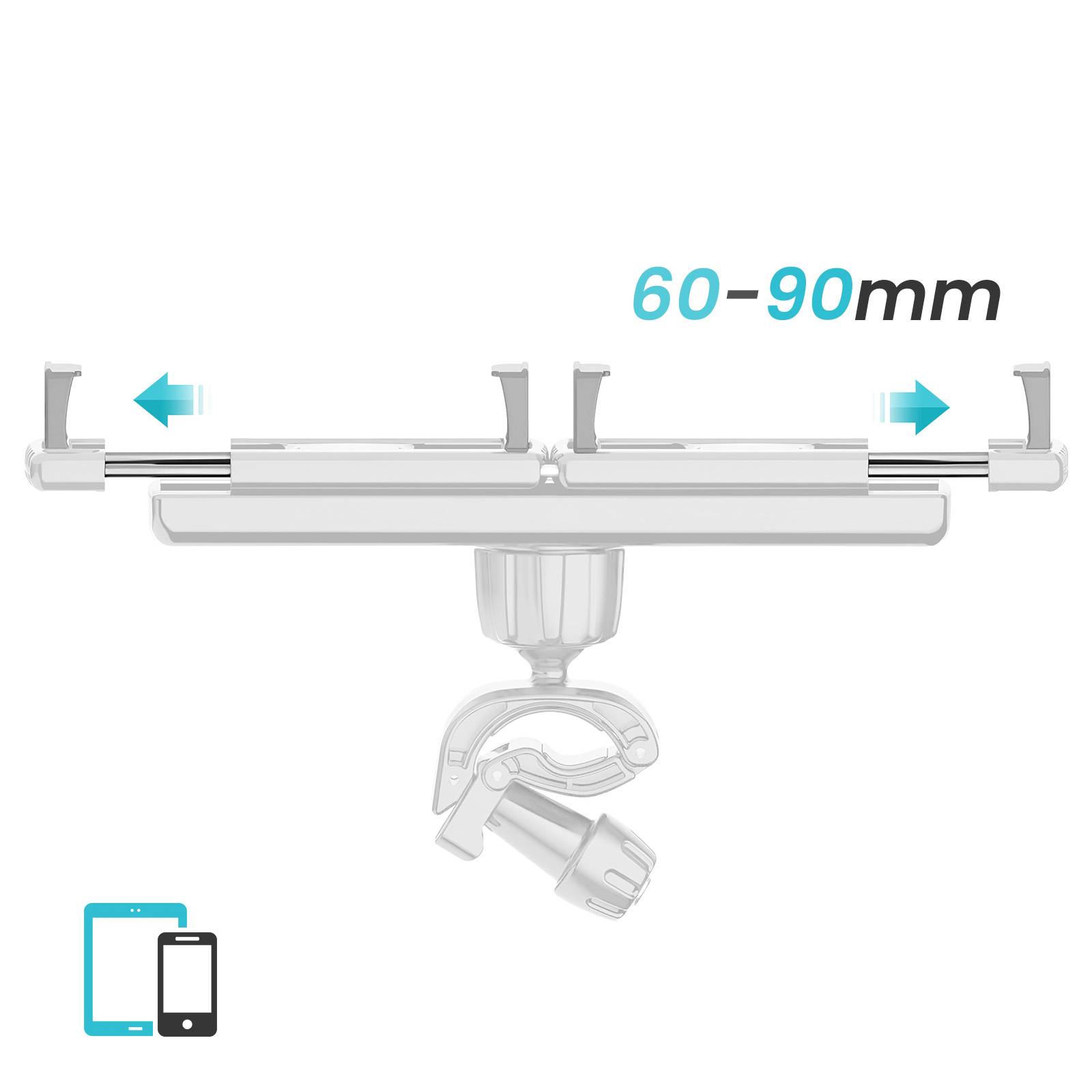 Double Support Téléphone avec Fixation Rotatif sur Barre Ronde Multi Usage-2