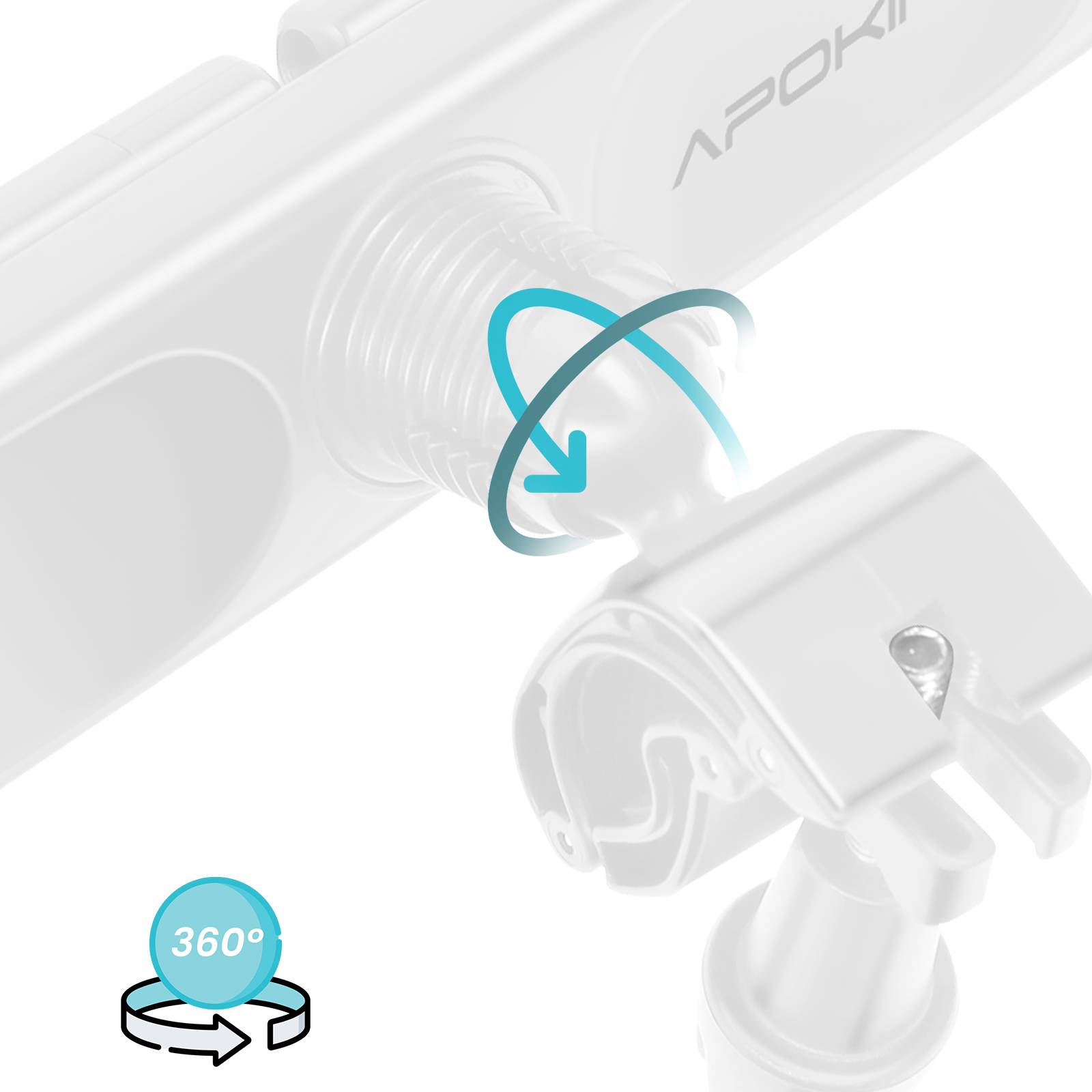 Double Support Téléphone avec Fixation Rotatif sur Barre Ronde Multi Usage-3