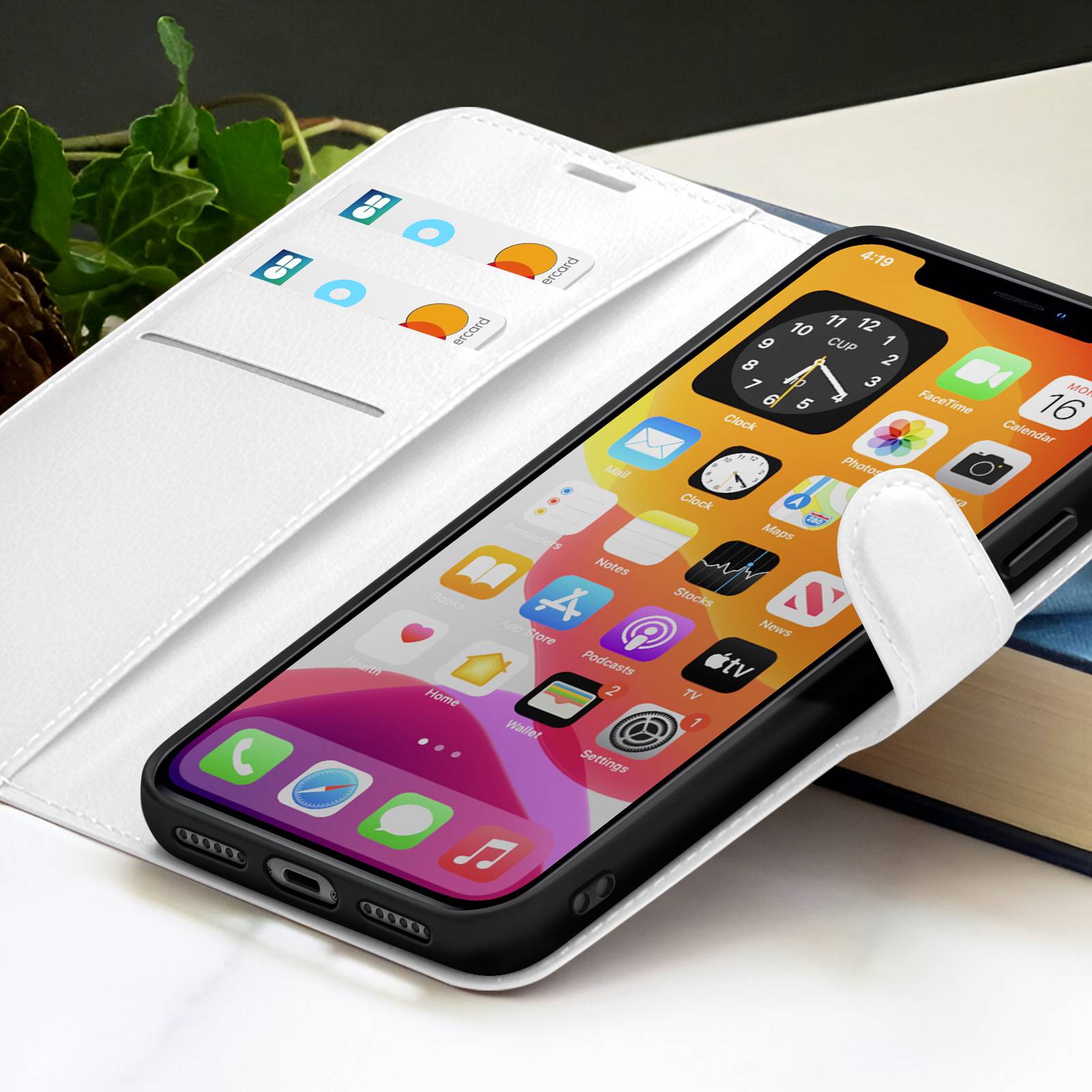 Étui Portefeuille pour iPhone XR avec Fonction Support et Languette Magnétique-3