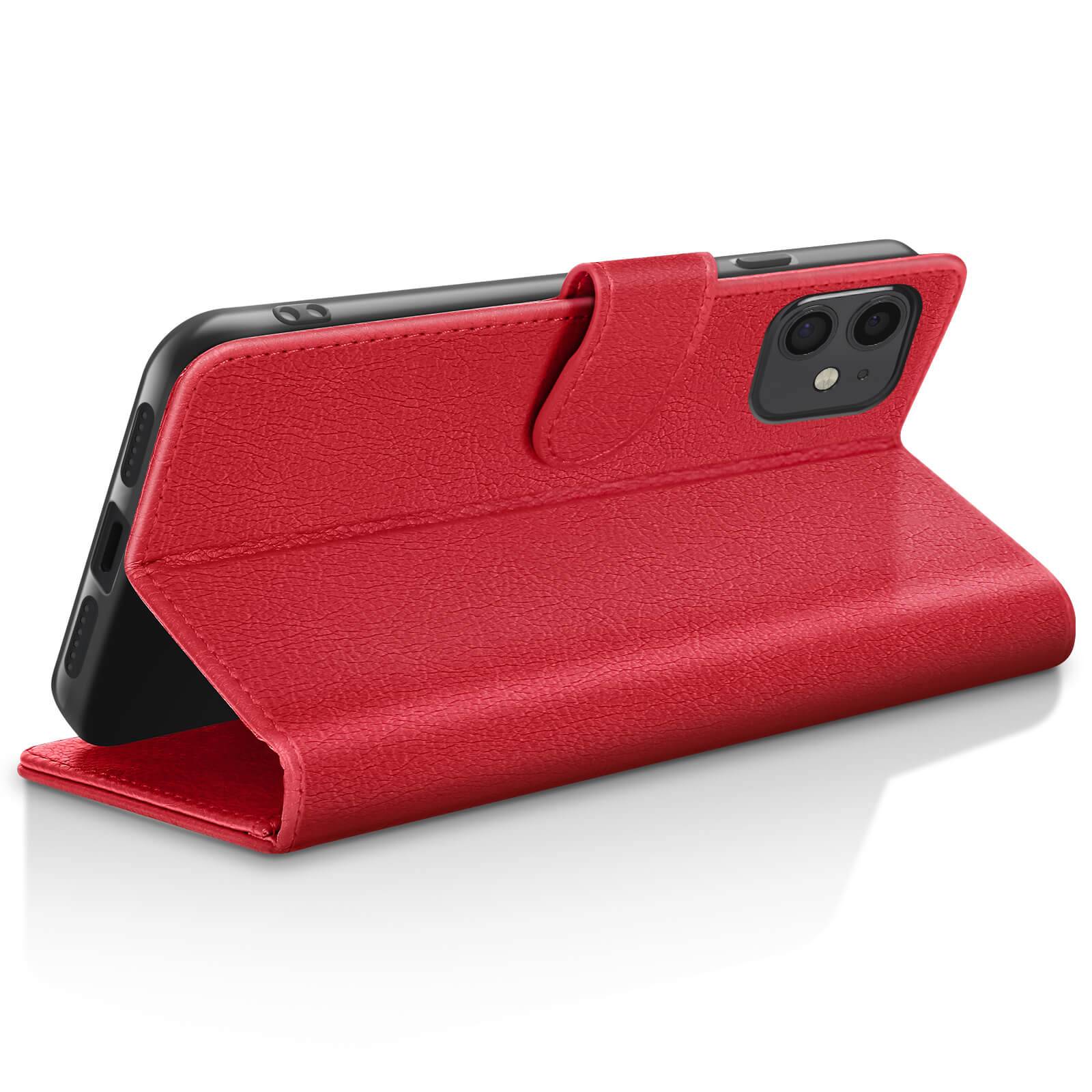 Étui Portefeuille pour iPhone 11 Support et Languette Magnétique-2
