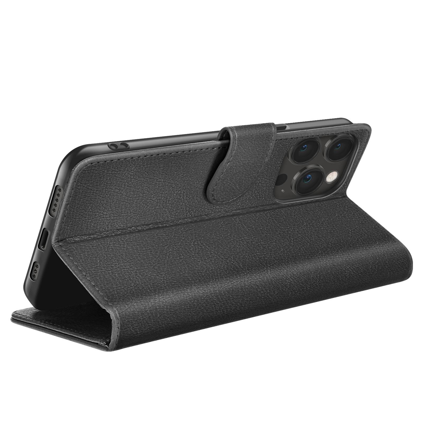 Étui Portefeuille pour iPhone 13 Pro Support et Languette Magnétique-1