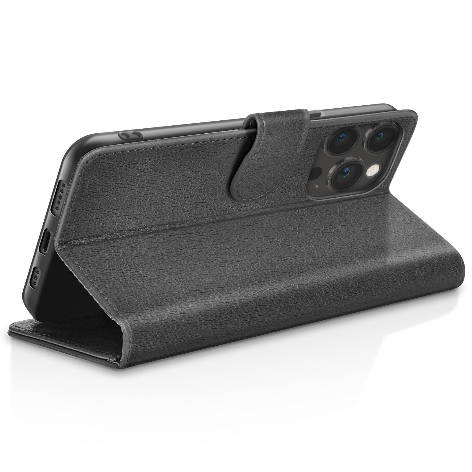 Étui Portefeuille pour iPhone 13 Pro Support et Languette Magnétique-2