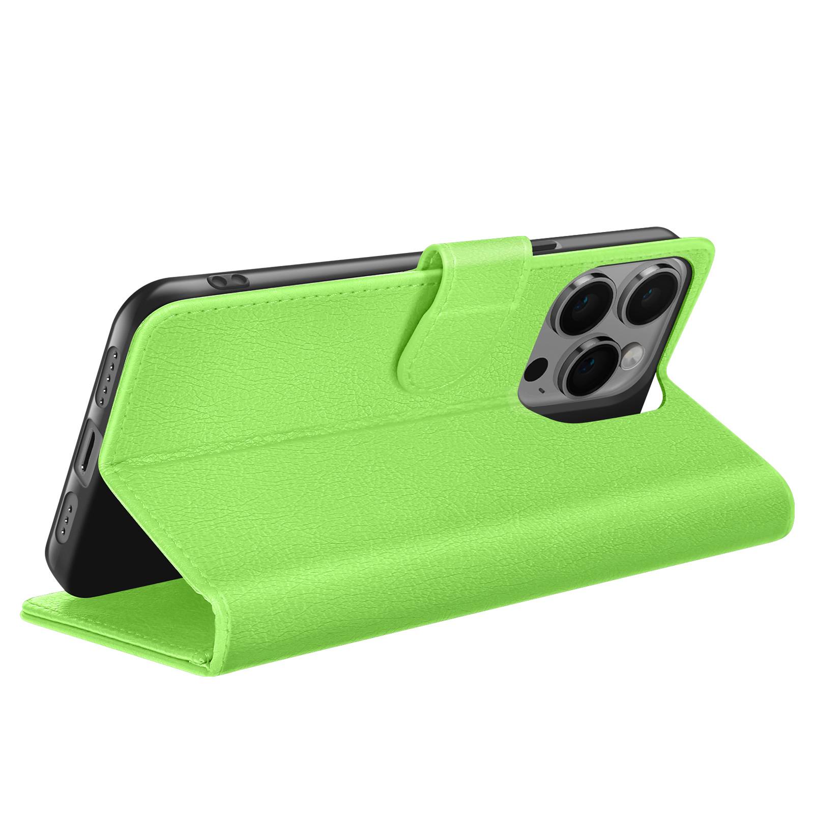 Étui Portefeuille pour iPhone 14 Pro Support et Languette Magnétique-1