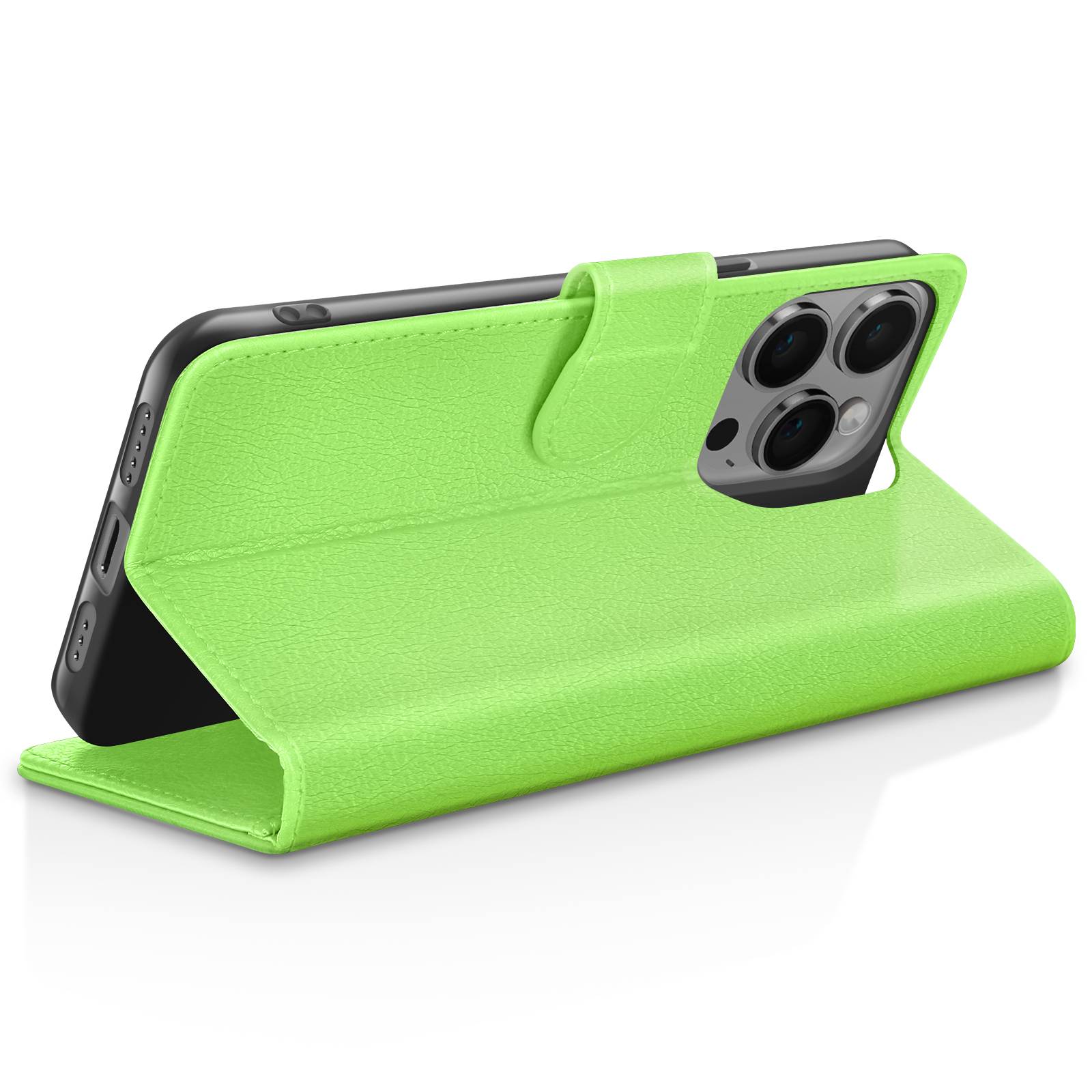 Étui Portefeuille pour iPhone 14 Pro Support et Languette Magnétique-2