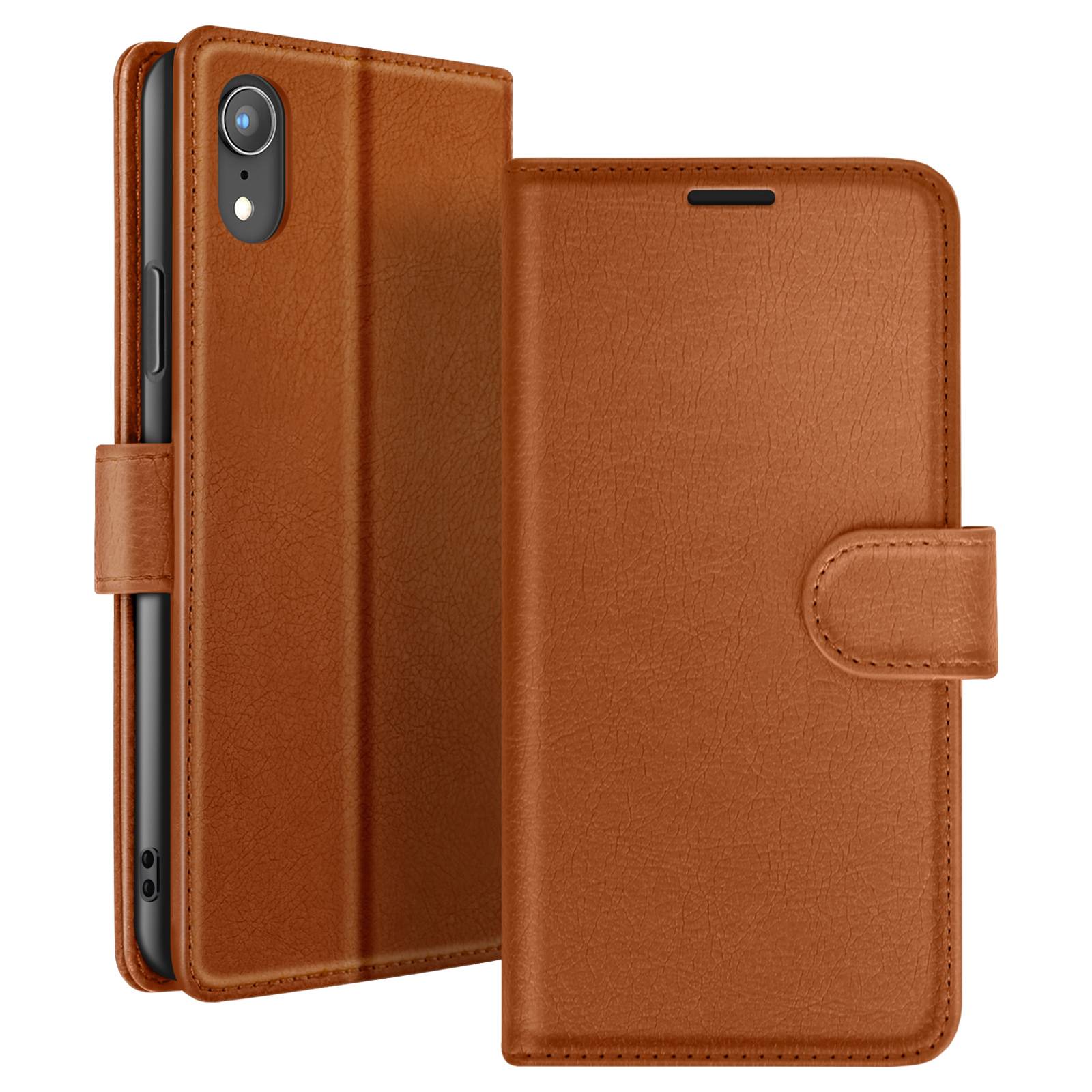 Étui Portefeuille pour iPhone XR avec Fonction Support et Languette Magnétique-0