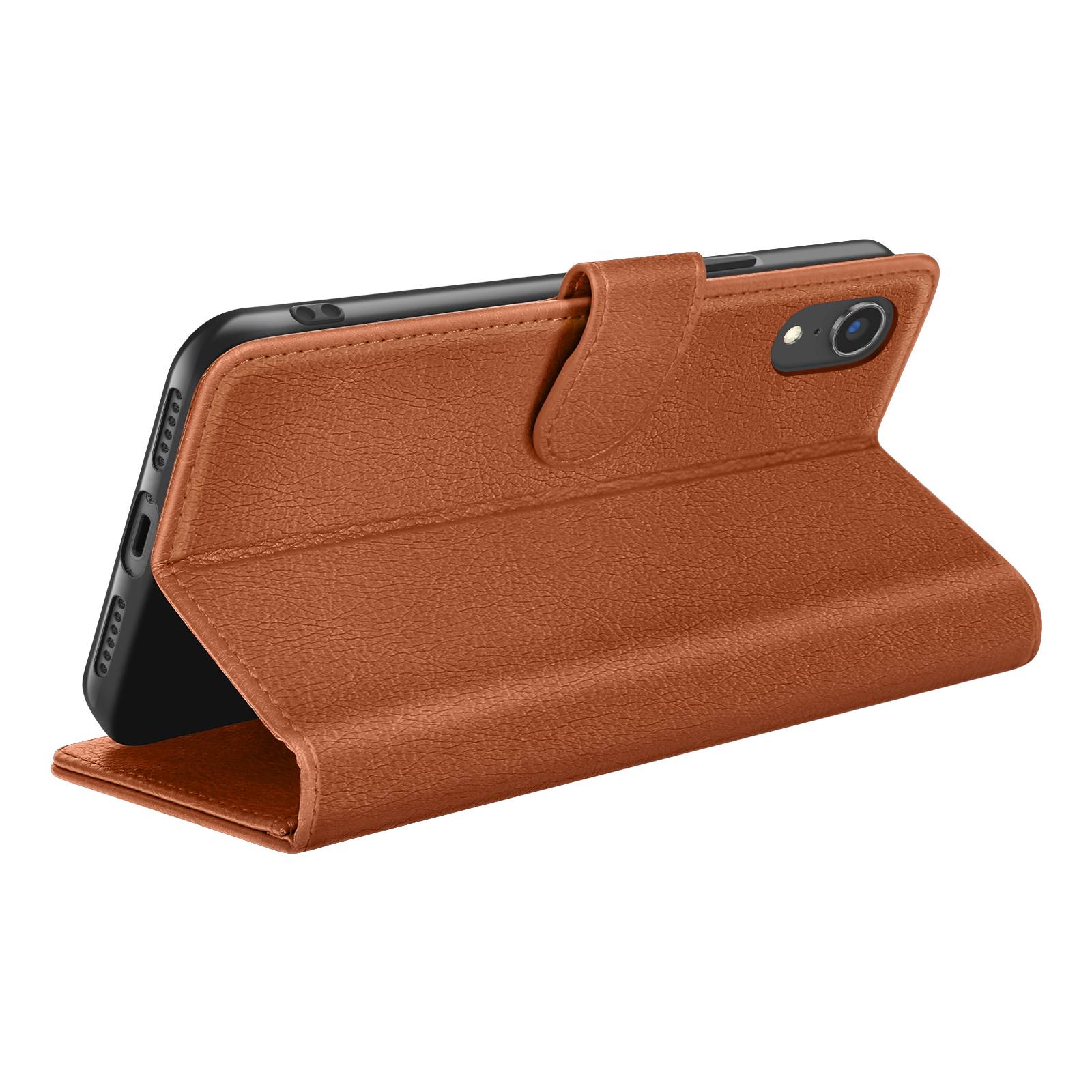 Étui Portefeuille pour iPhone XR avec Fonction Support et Languette Magnétique-1