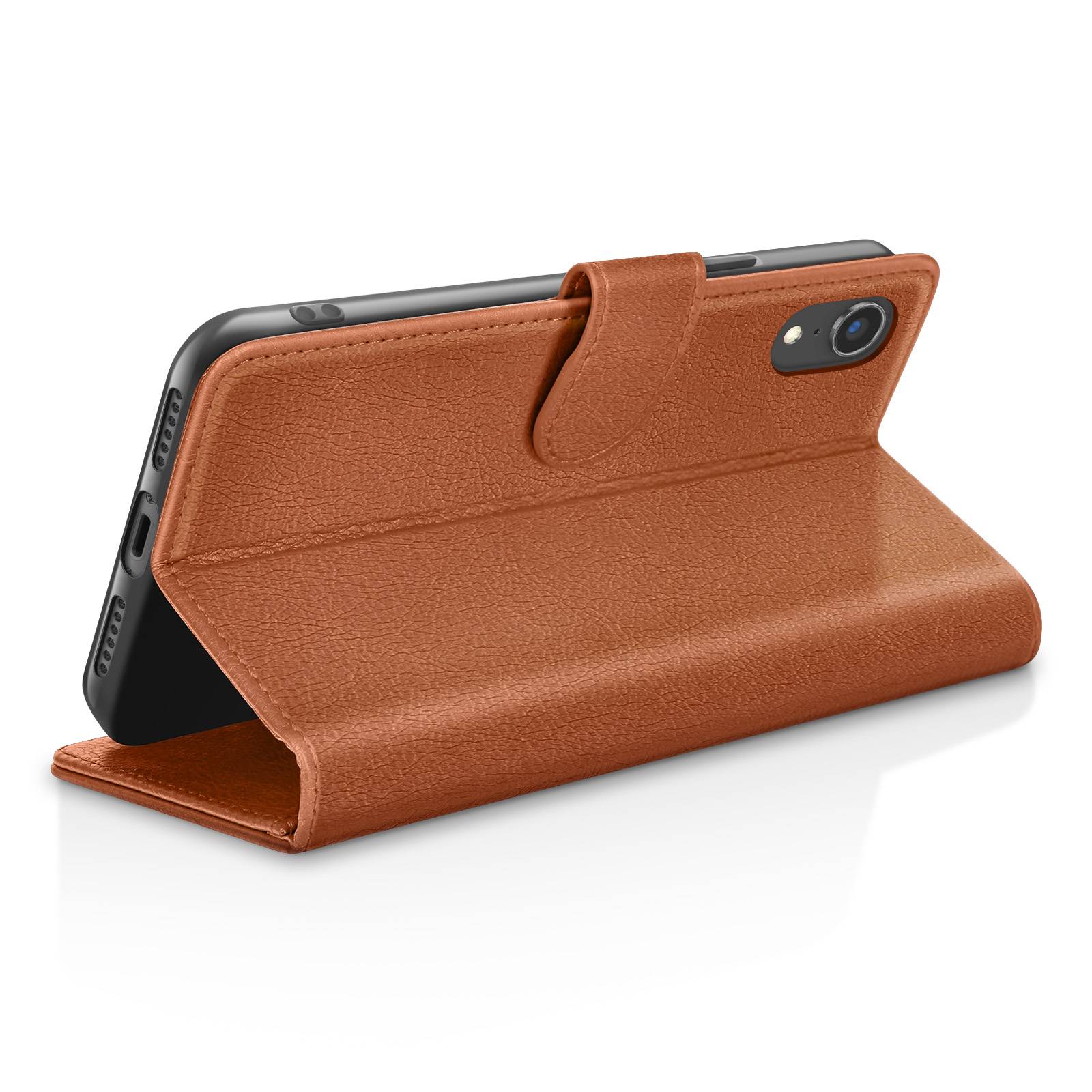 Étui Portefeuille pour iPhone XR avec Fonction Support et Languette Magnétique-2