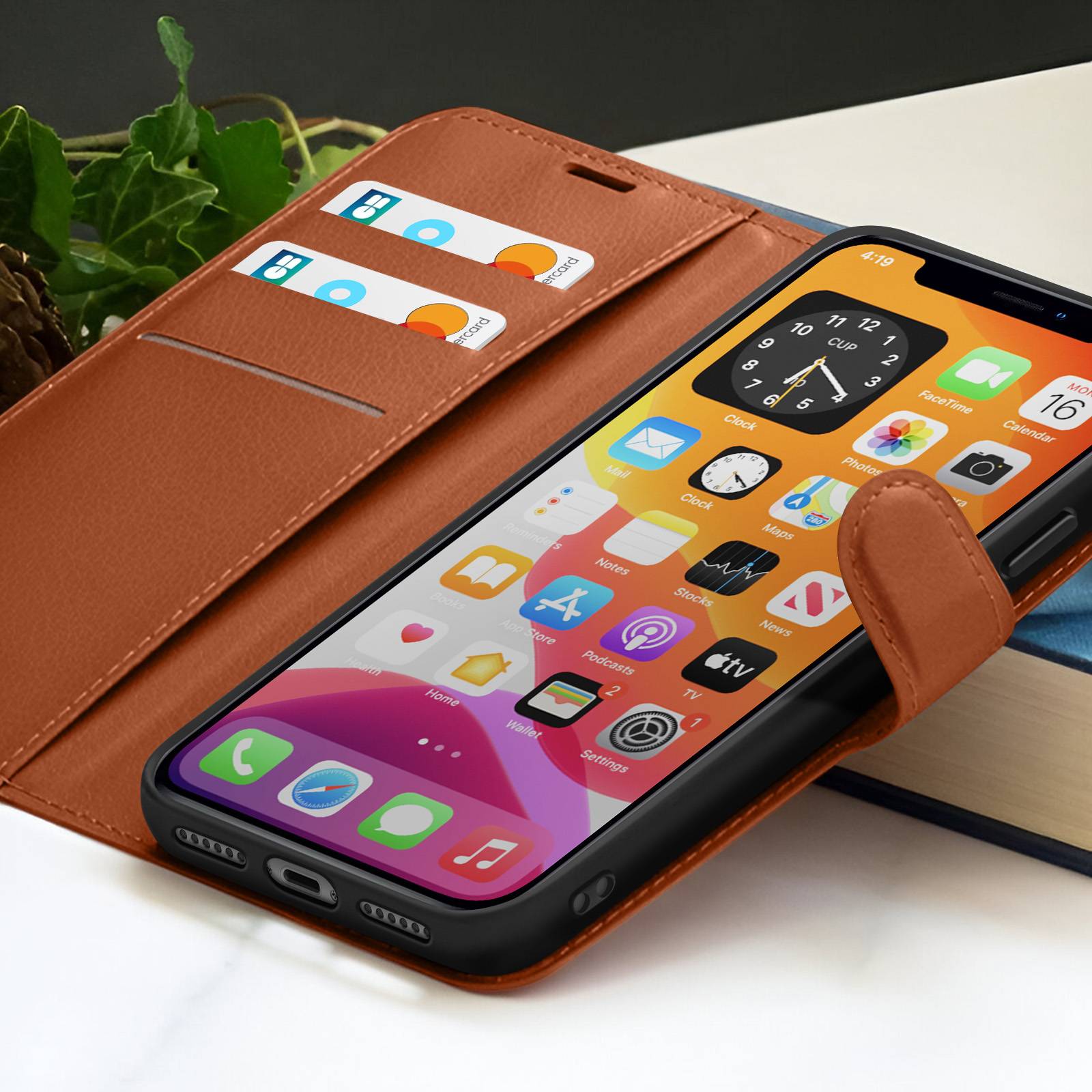 Étui Portefeuille pour iPhone XR avec Fonction Support et Languette Magnétique-3