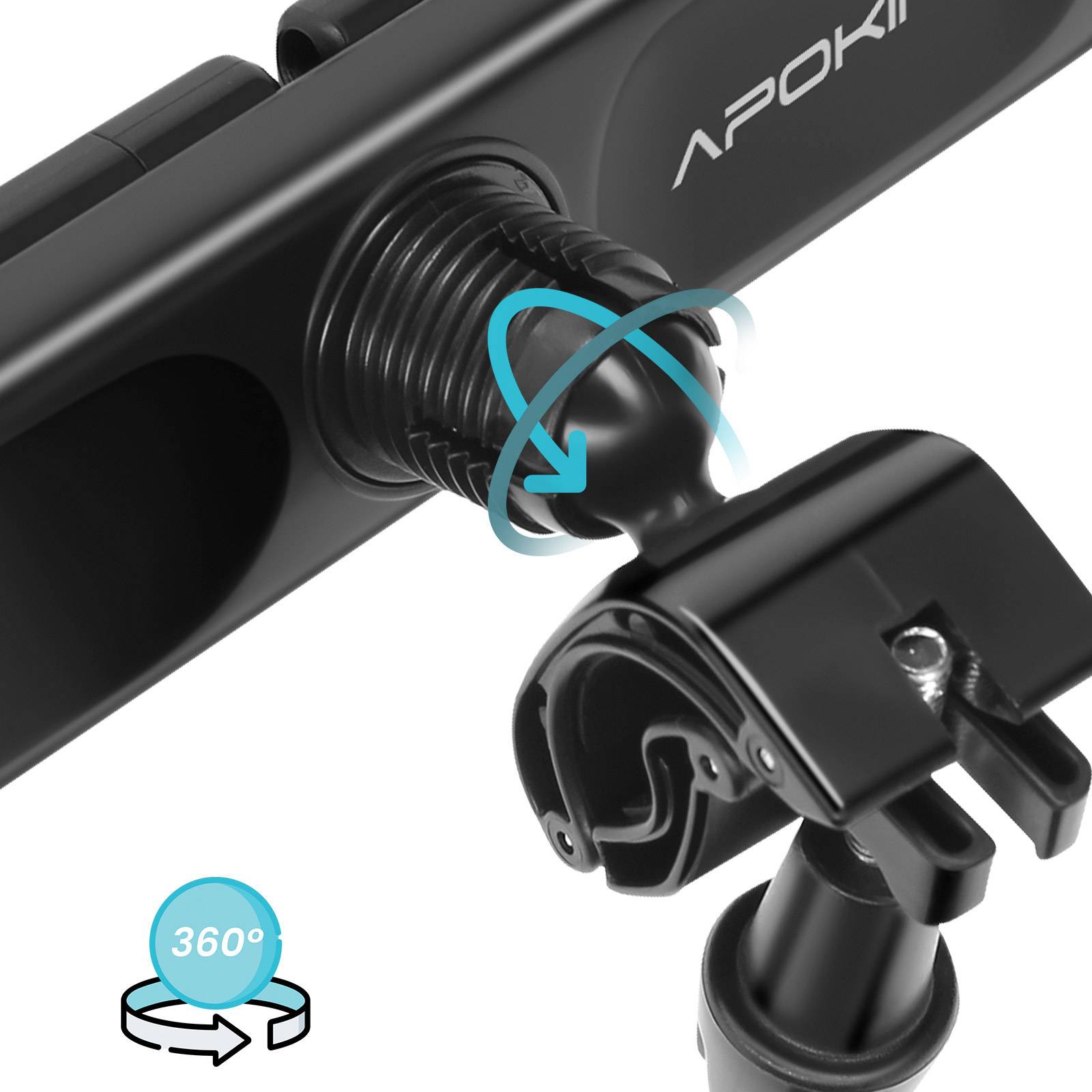 Double Support Téléphone avec Fixation Rotatif sur Barre Ronde Multi Usage-3