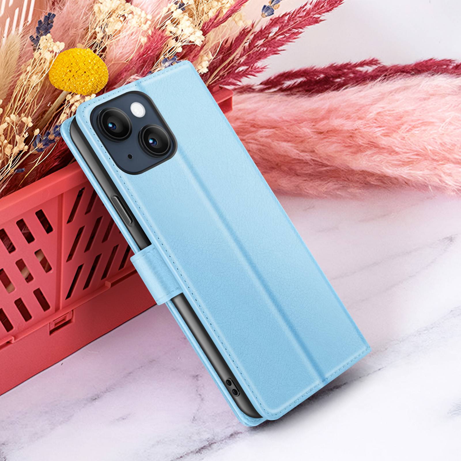 Étui Portefeuille pour iPhone 14 Support et Languette Magnétique-4