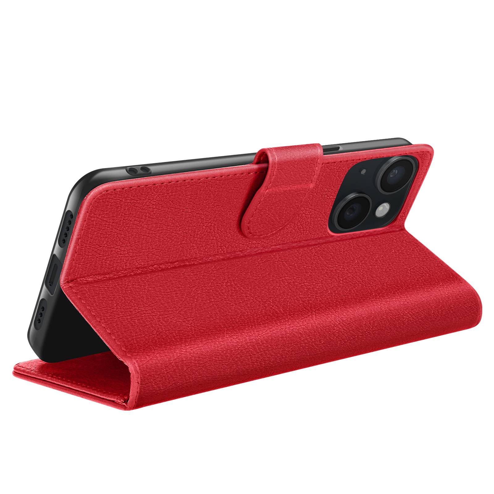 Étui Portefeuille pour iPhone 15 Support et Languette Magnétique-1