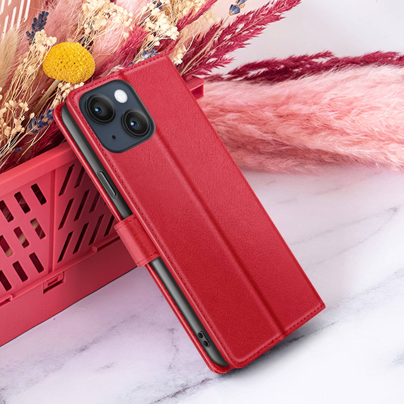 Étui Portefeuille pour iPhone 14 Support et Languette Magnétique-4