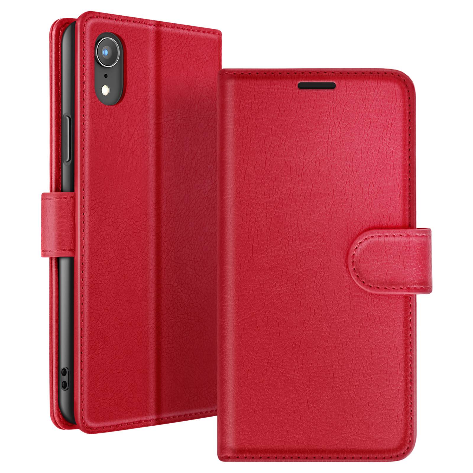Étui Portefeuille pour iPhone XR avec Fonction Support et Languette Magnétique-0