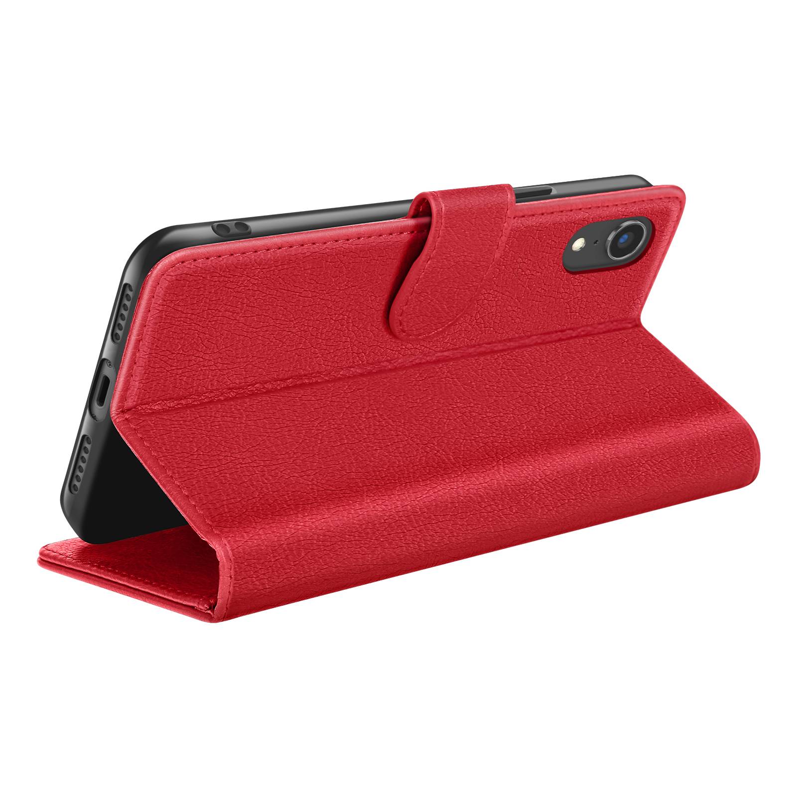Étui Portefeuille pour iPhone XR avec Fonction Support et Languette Magnétique-1