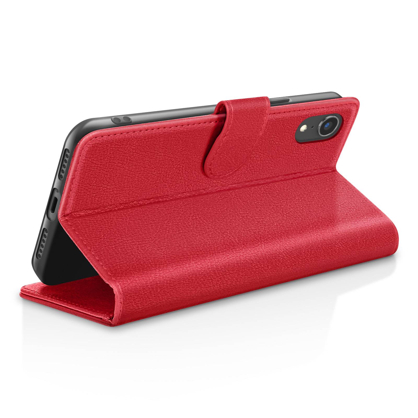 Étui Portefeuille pour iPhone XR avec Fonction Support et Languette Magnétique-2