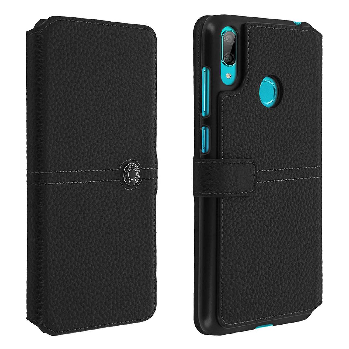 Étui pour Huawei Y7 2019 Folio Sellier avec Bouton Laqué-0