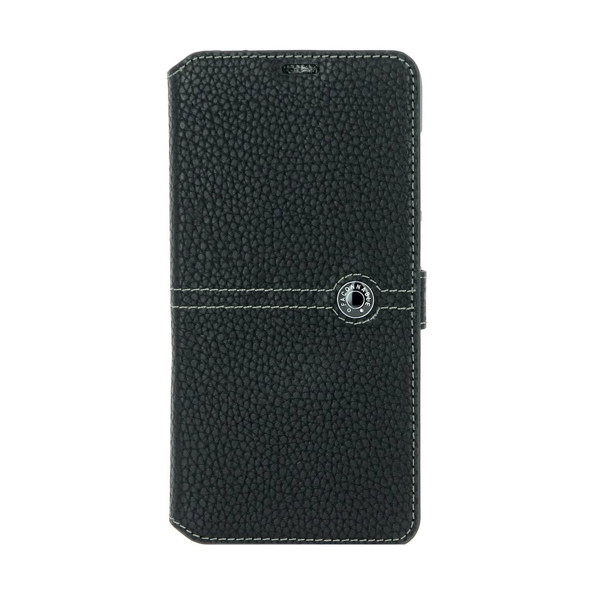 Étui pour Huawei Y7 2019 Folio Sellier avec Bouton Laqué-2