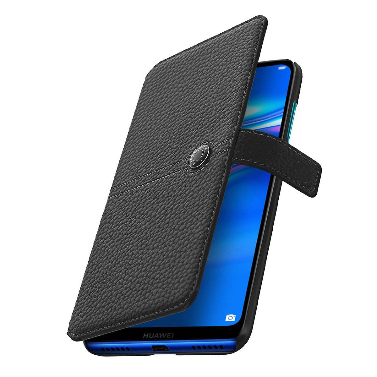 Étui pour Huawei Y7 2019 Folio Sellier avec Bouton Laqué-3