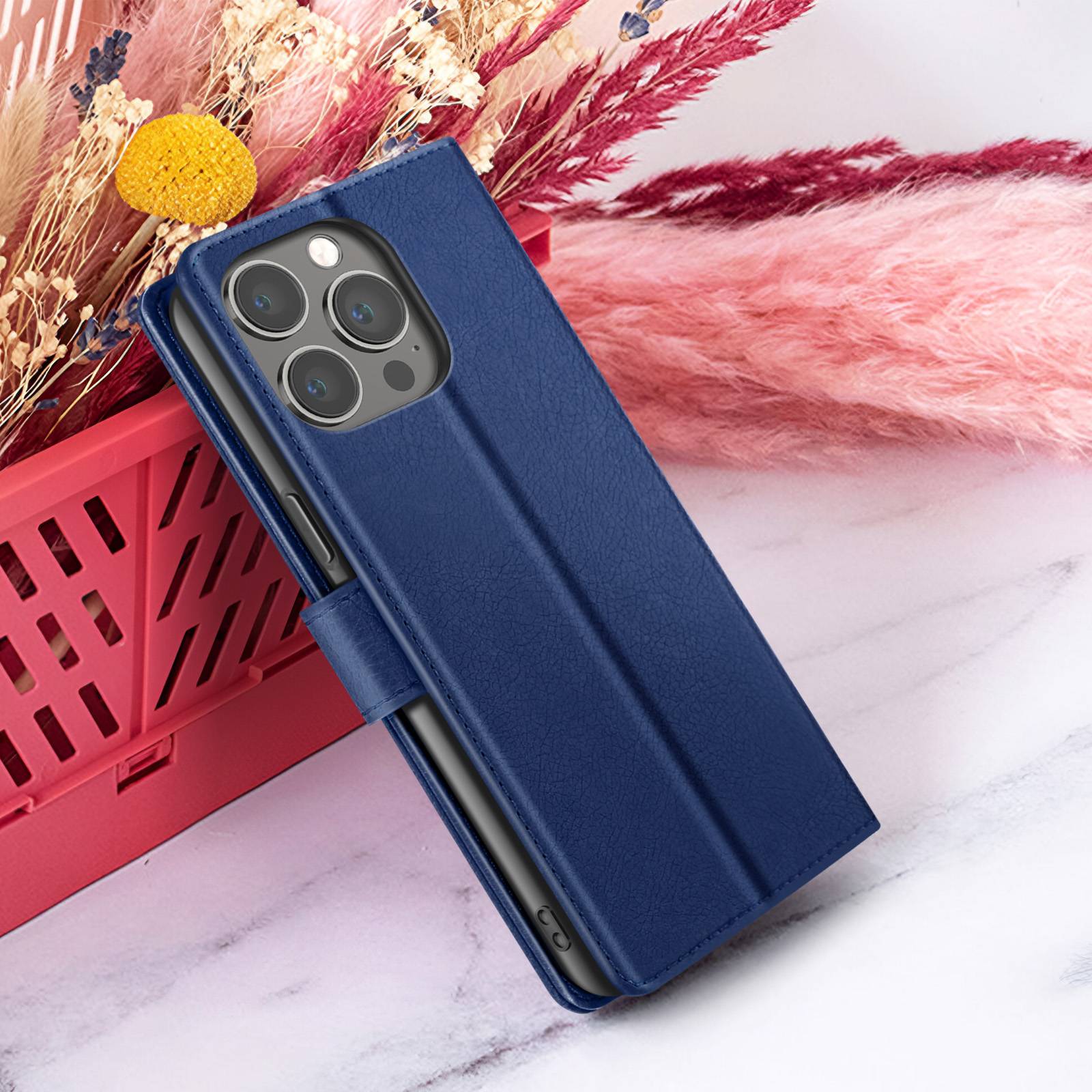 Étui Portefeuille pour iPhone 13 Pro Max Support et Languette Magnétique-4