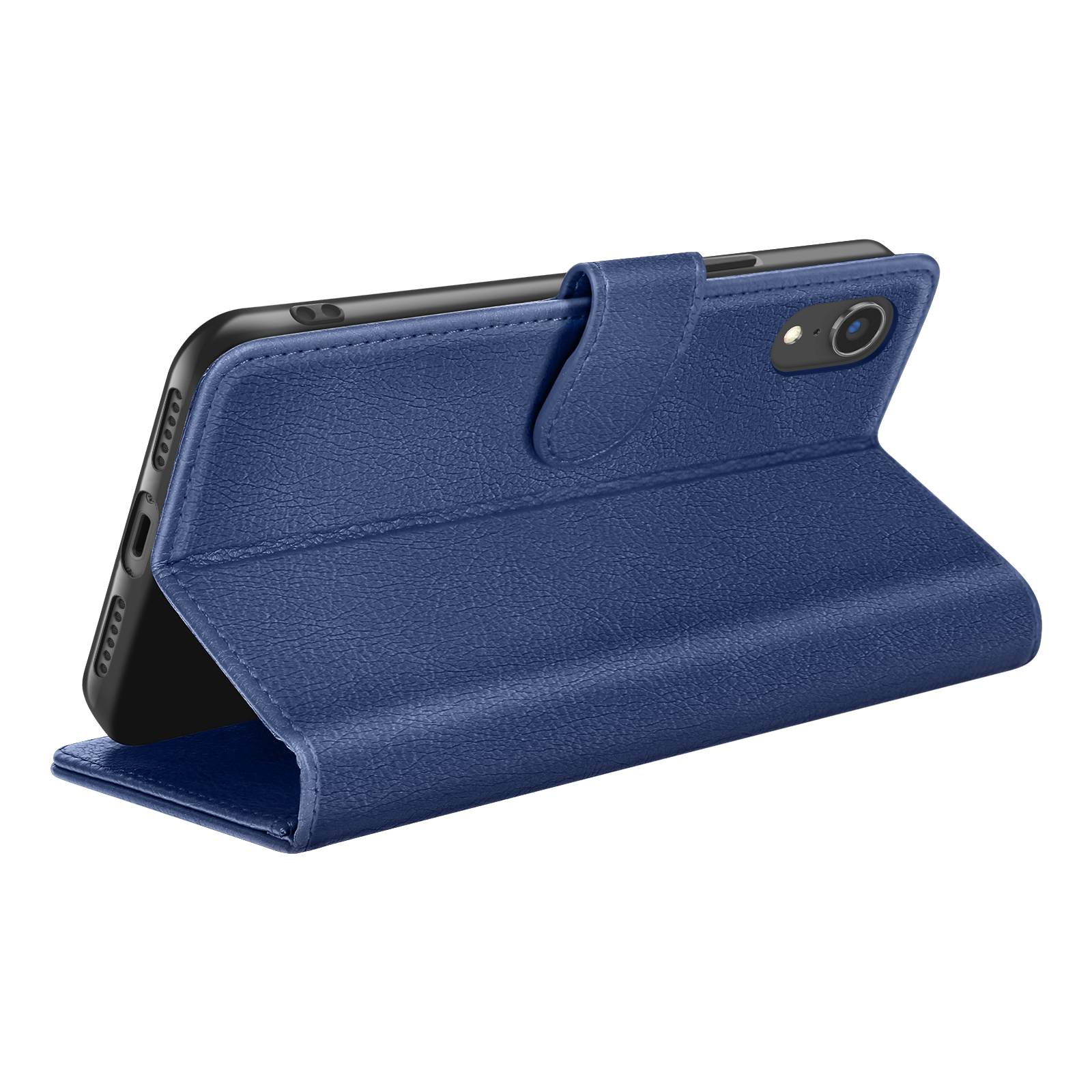 Étui Portefeuille pour iPhone XR avec Fonction Support et Languette Magnétique-1