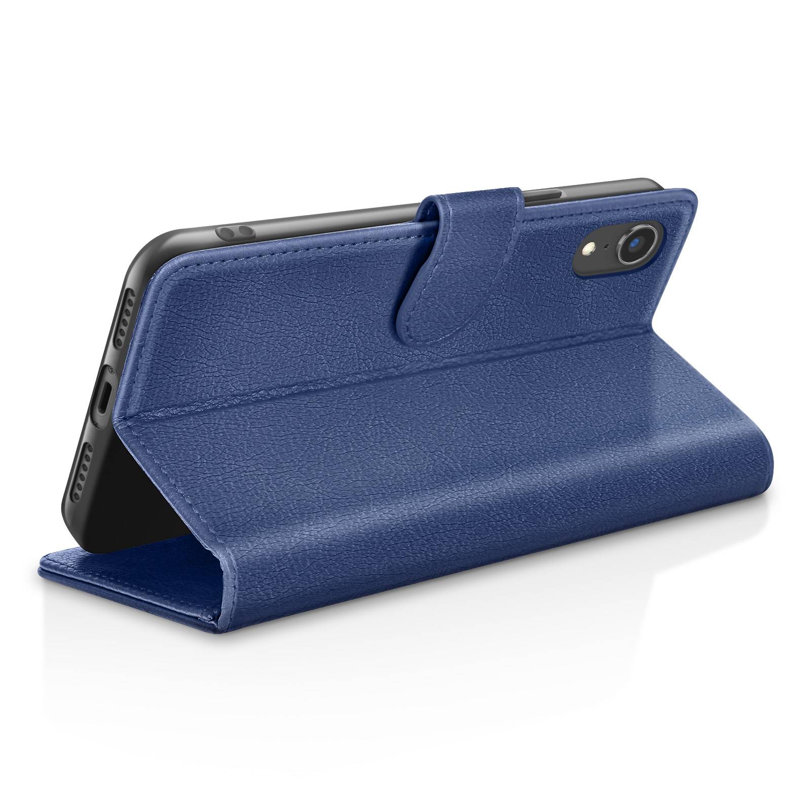 Étui Portefeuille pour iPhone XR avec Fonction Support et Languette Magnétique-2