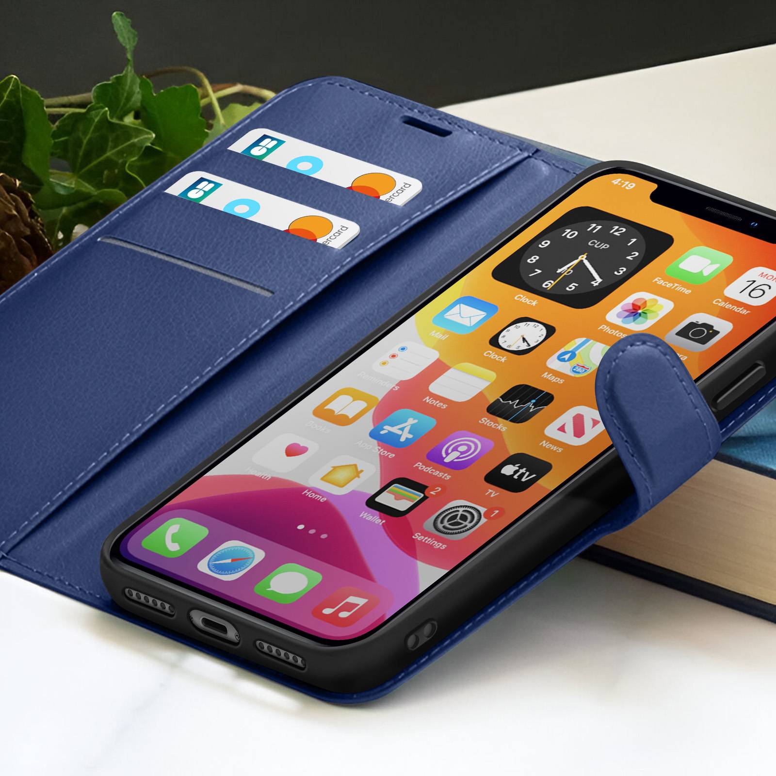 Étui Portefeuille pour iPhone XR avec Fonction Support et Languette Magnétique-3