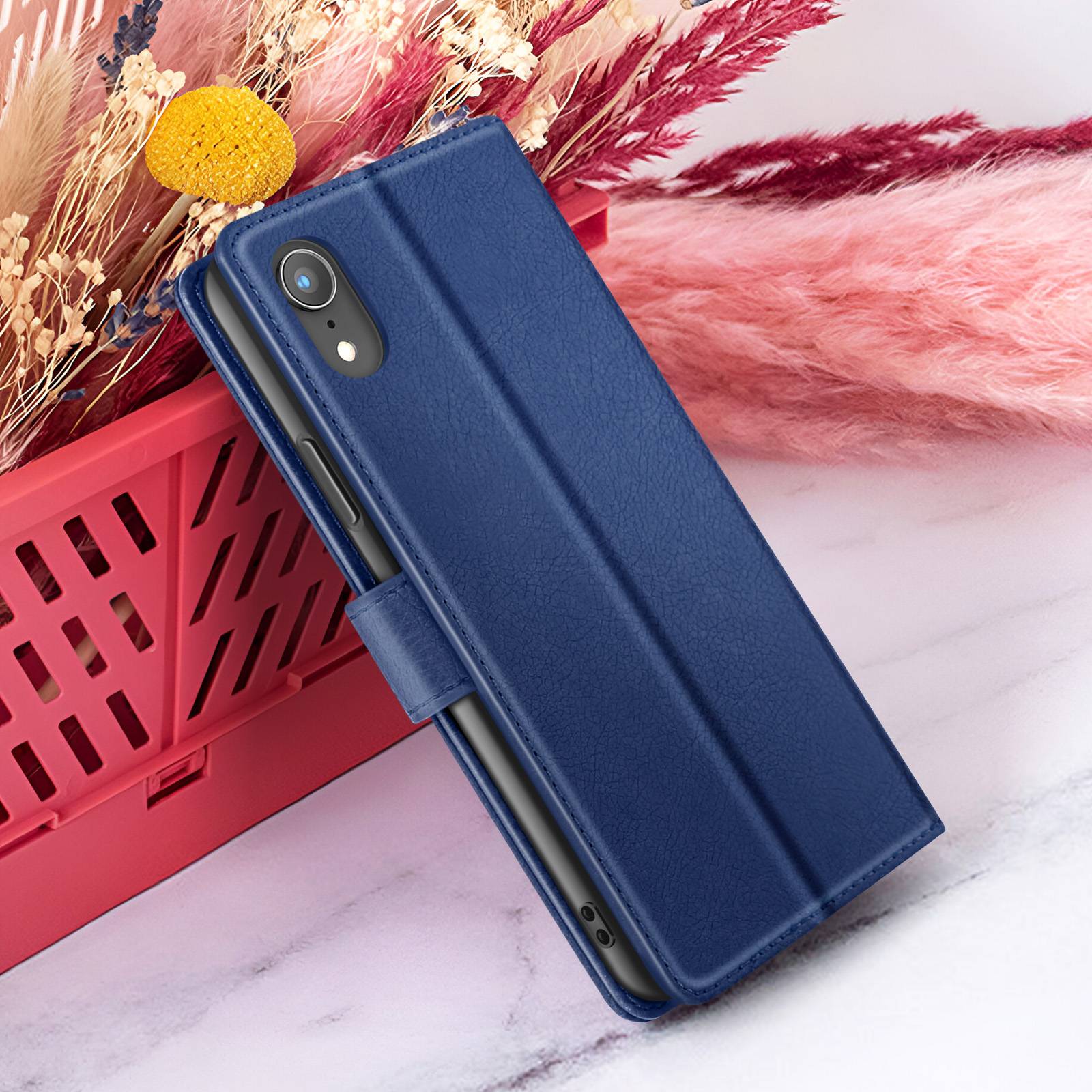 Étui Portefeuille pour iPhone XR avec Fonction Support et Languette Magnétique-4