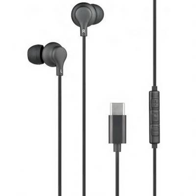 Ecouteurs USB C Intra-auriculaire Noir avec Télécommande et Micro-0