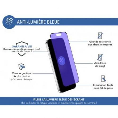 Protection d'écran pour iPhone 15 en Verre Organique 2.5D Anti Lumière Bleue-2