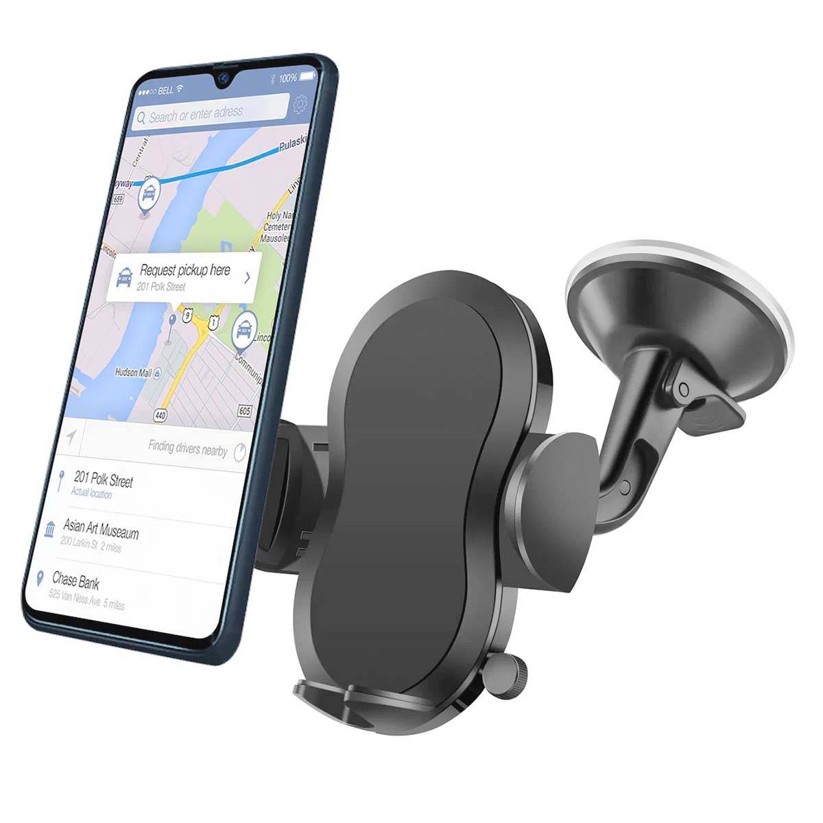 Support Voiture pour Smartphone 2 en 1 Ajustable sur Pare-brise-0