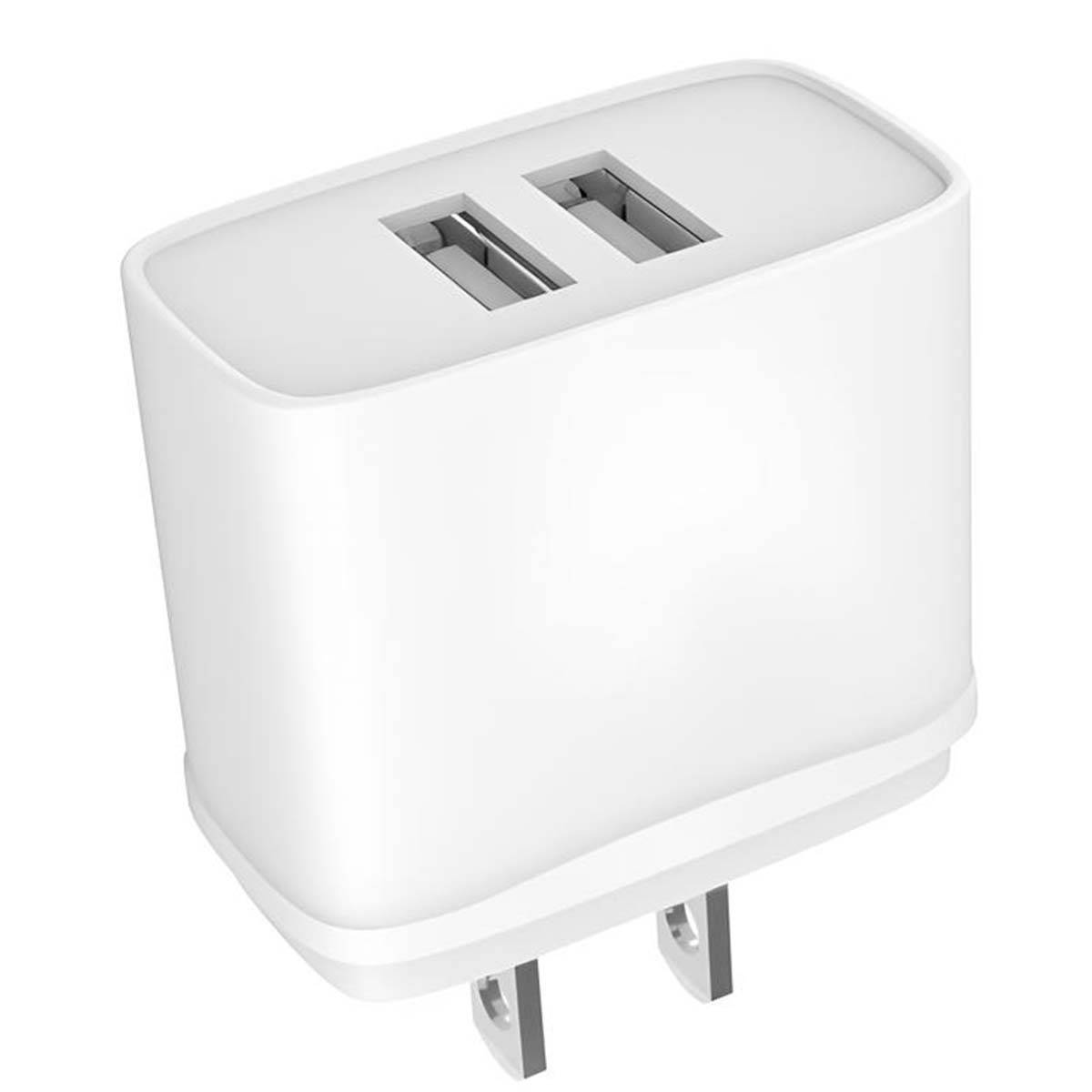 Chargeur Secteur Double USB-A 12 W 2,4A Prise US-3