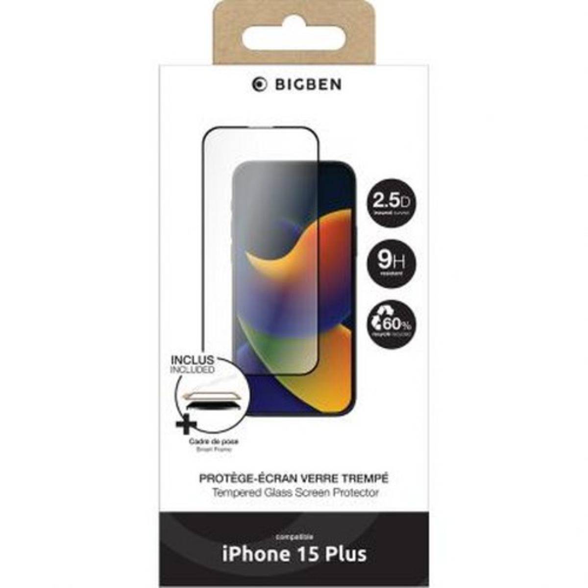 Protège écran pour Apple iPhone 15 Plus 2.5D Oléophobe avec SmartFrame™-4
