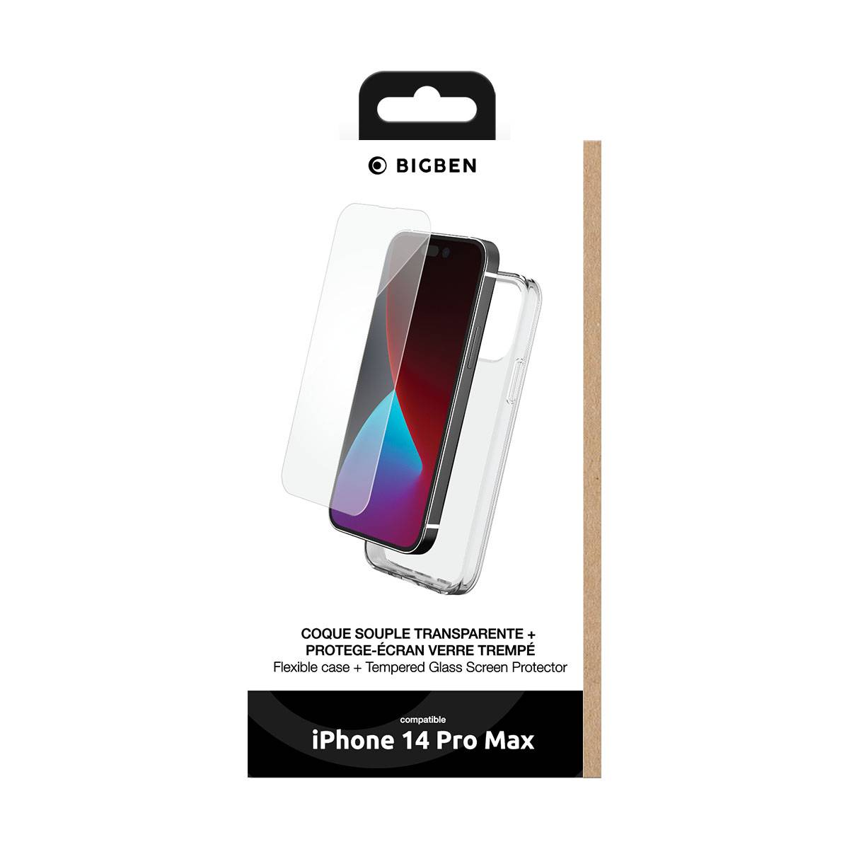 Coque pour Apple iPhone 14 Pro Max en TPU et Protection d'Écran en Verre Trempé-1