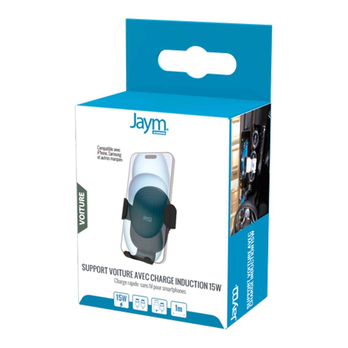 Support Voiture pour Smartphone avec Charge à Induction 15W et 2 Fixations-4