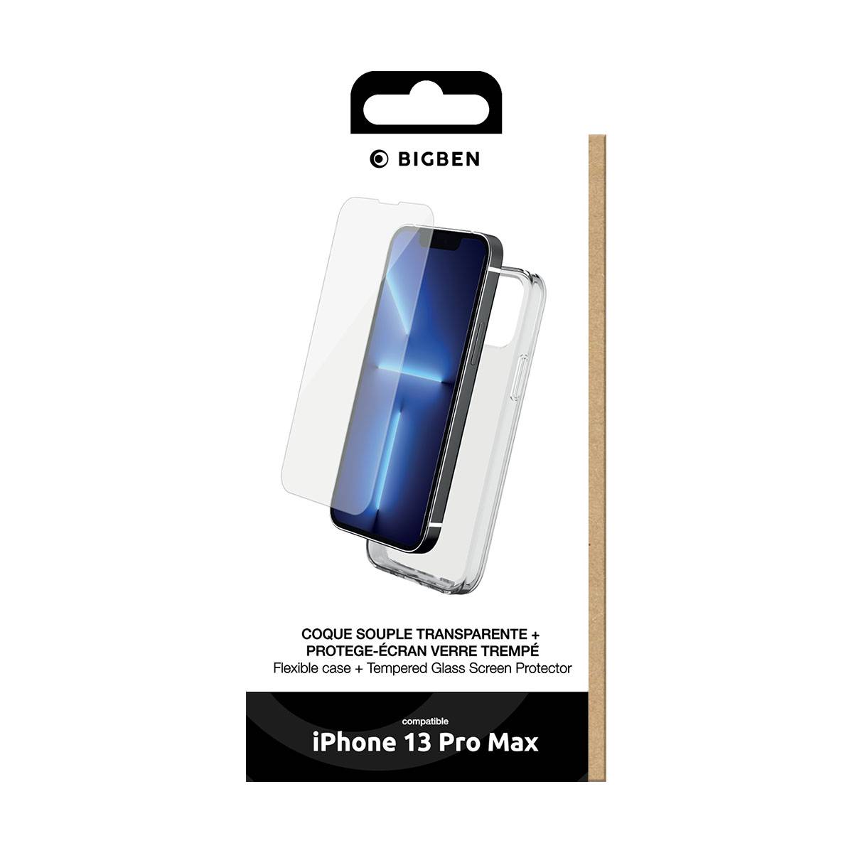 Coque pour Apple iPhone 13 Pro Max en TPU et Protection d'Écran en Verre Trempé-1
