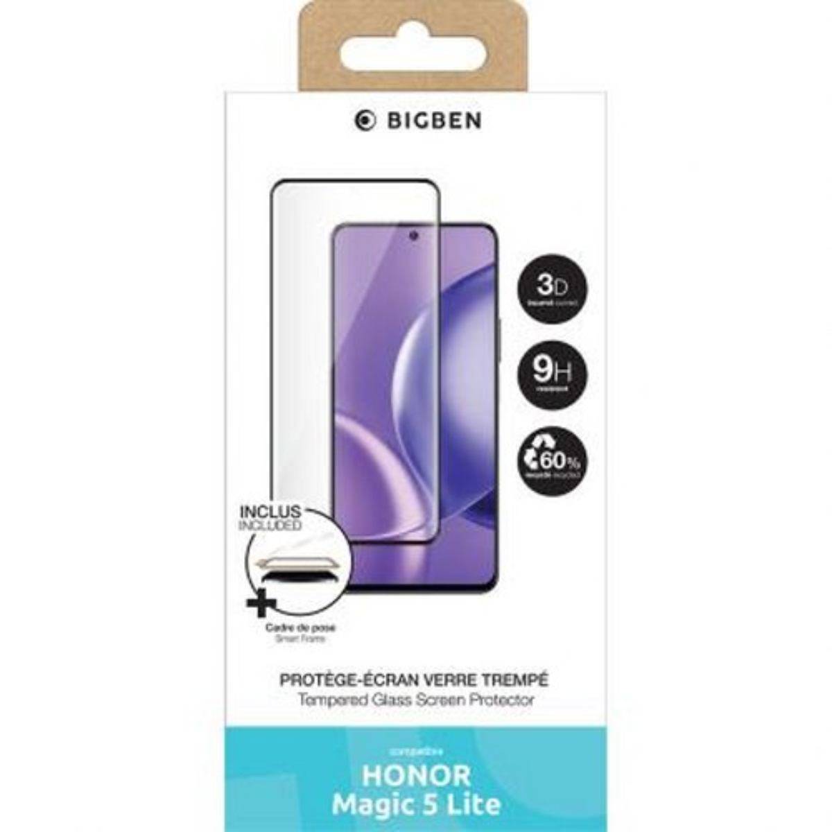 Protège écran pour Honor Magic 5 Lite Oléophobe 3D avec SmartFrame™-3