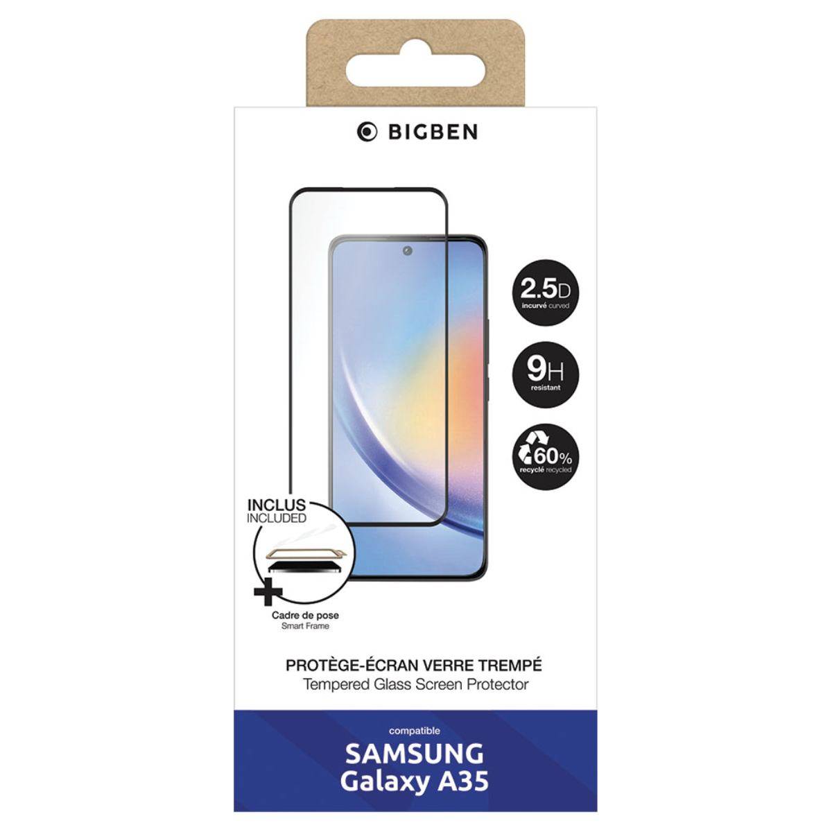 Protection d'Écran pour Samsung Galaxy A35 en Verre Trempé 2.5D avec SmartFrame-4
