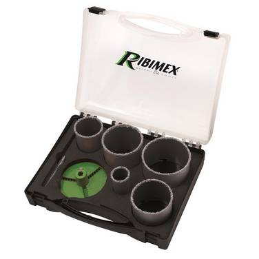 Kit 5 scies cloches diamantées en valisette grès céramique carrelage