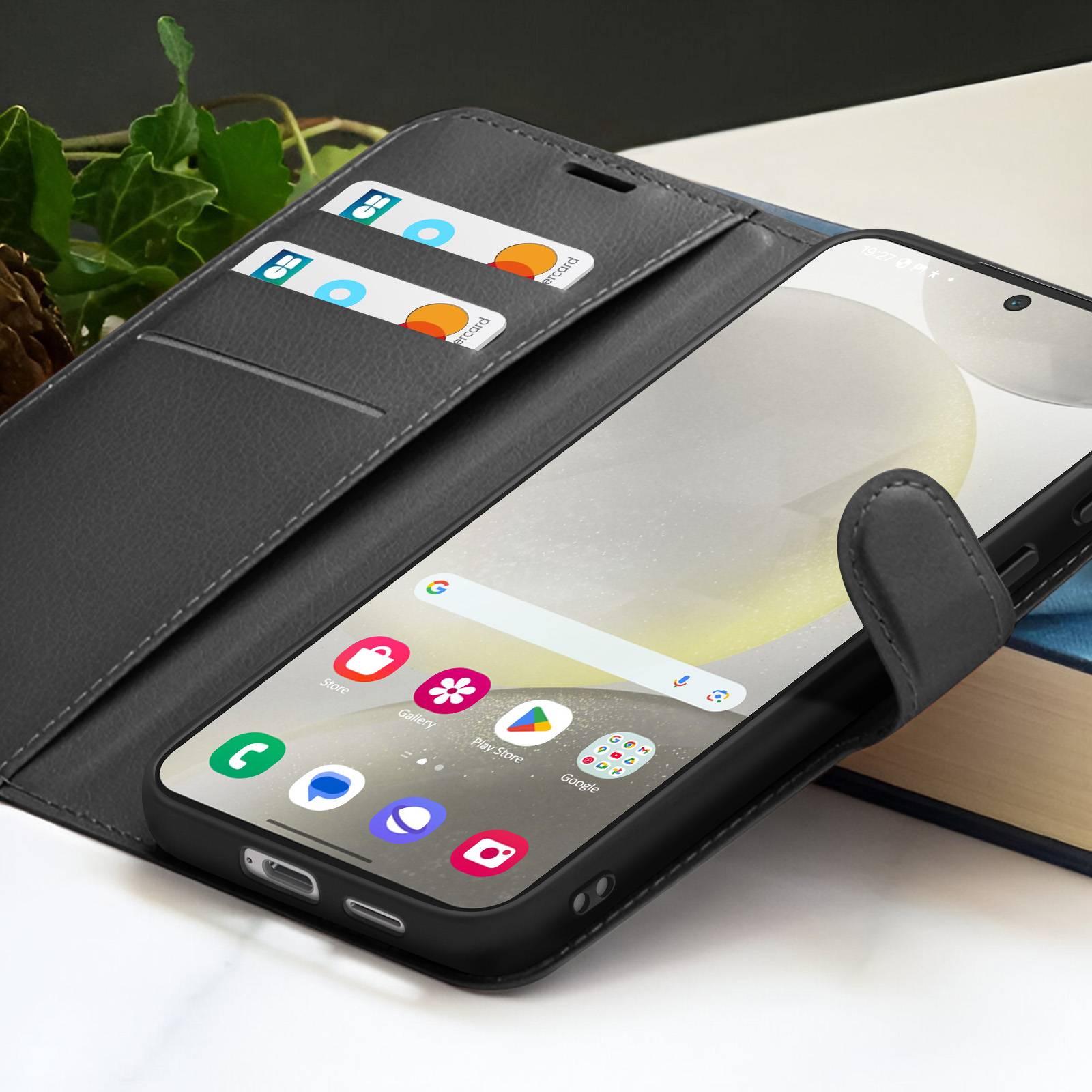 Étui Portefeuille pour Galaxy S24 avec Fonction Support et Languette Magnétique-3