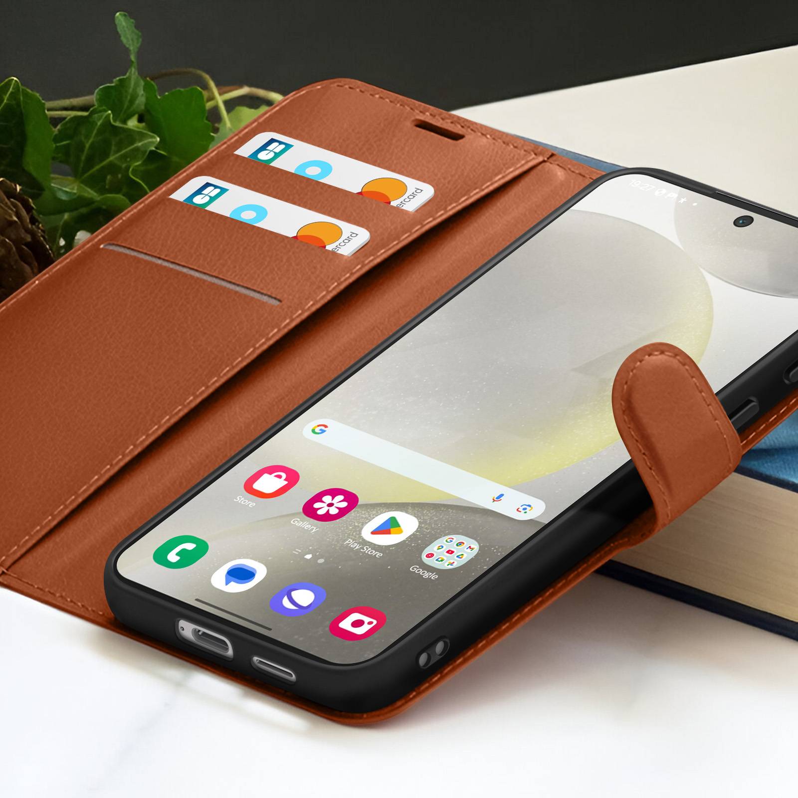 Étui Portefeuille pour Galaxy S24 avec Fonction Support et Languette Magnétique-3