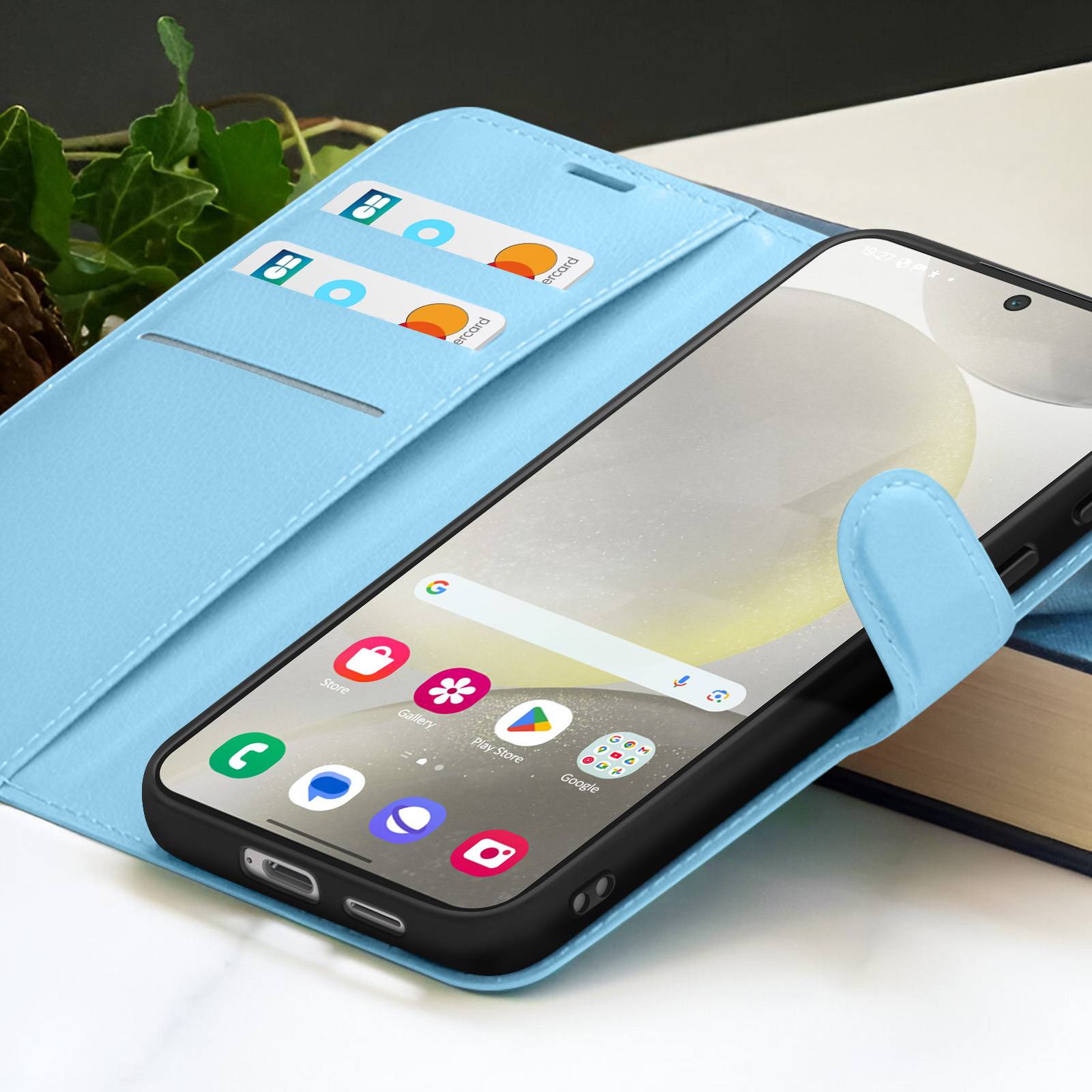 Étui Portefeuille pour Galaxy S24 avec Fonction Support et Languette Magnétique-3