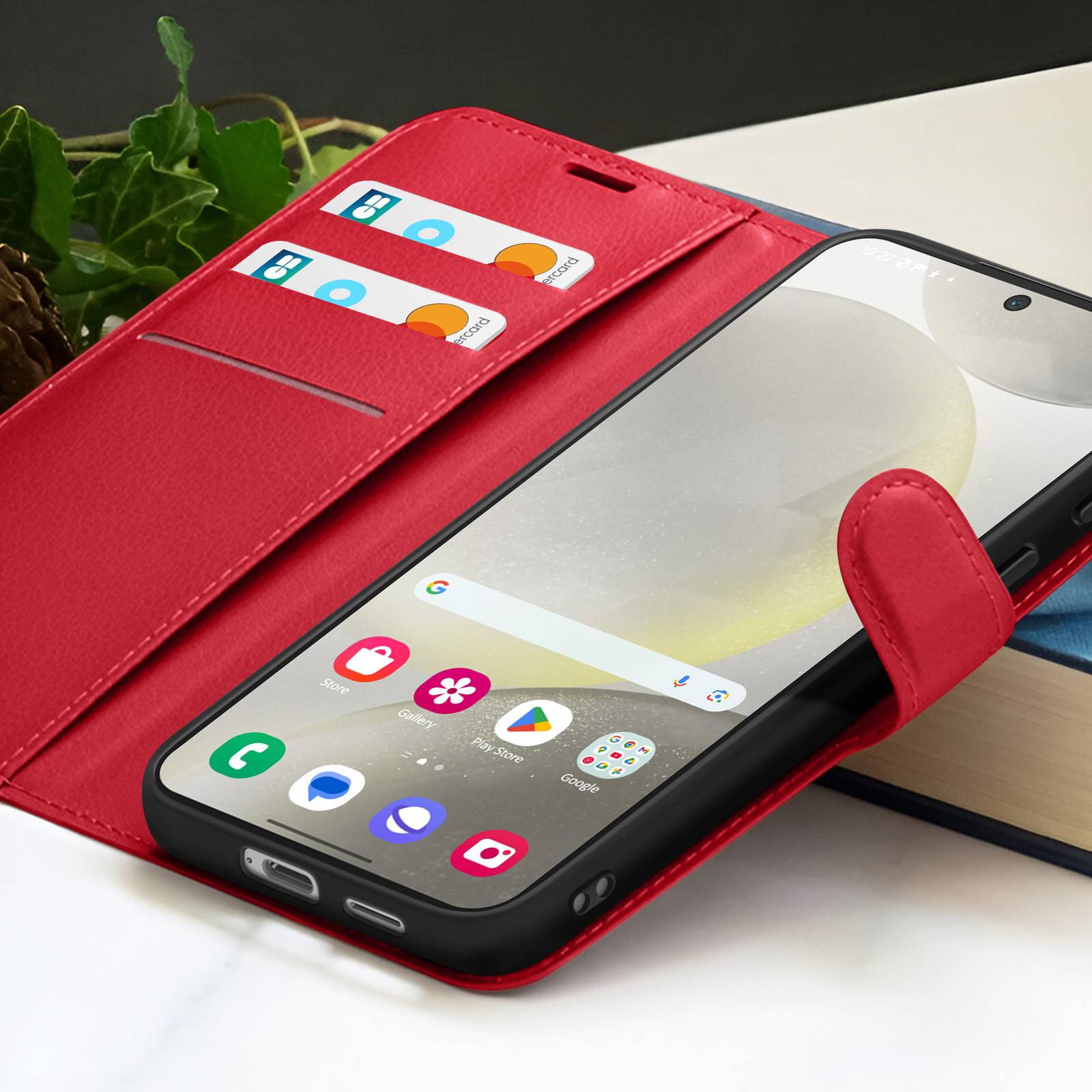 Étui Portefeuille pour Galaxy S24 avec Fonction Support et Languette Magnétique-3