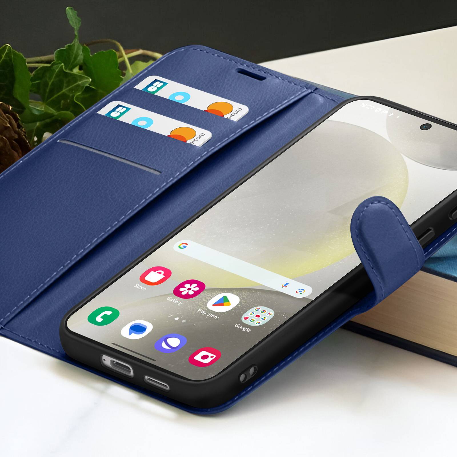 Étui Portefeuille pour Galaxy S24 avec Fonction Support et Languette Magnétique-3