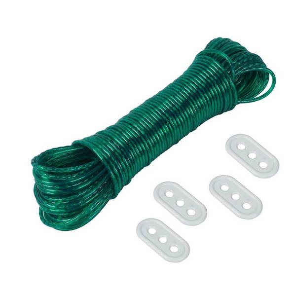 Corde à linge 40m diam.3mm pour étendoir avec 4 tendeurs