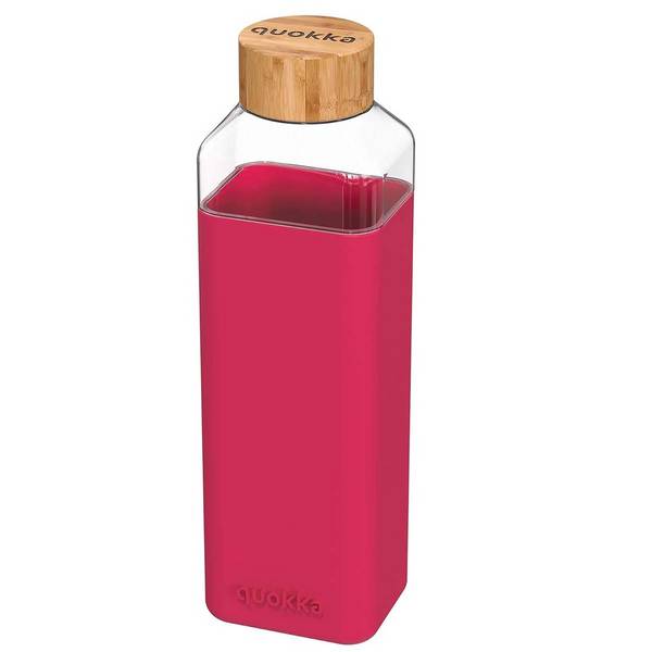 Bouteille Carrée 700 ml avec Bouchon à Vis en Bambou